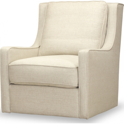 Calvin Swivel Accent Chair in Natural Fabric